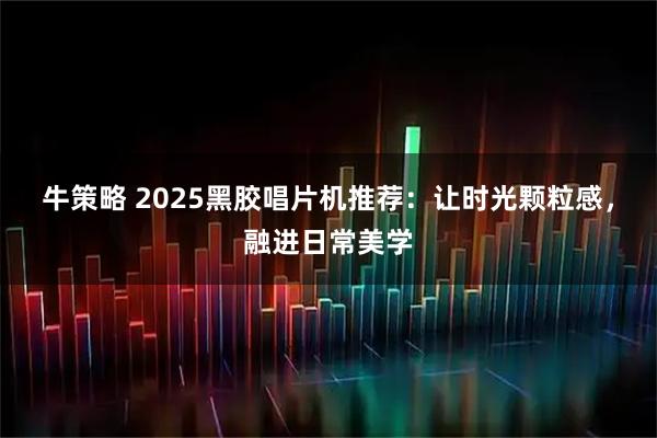 牛策略 2025黑胶唱片机推荐：让时光颗粒感，融进日常美学